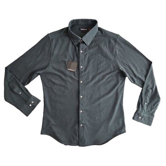 Dstrct & Row Casual Shirt Men's Size XL Hunter Green Long Sleeve Slim Fit NWT - Picture 1 of 16